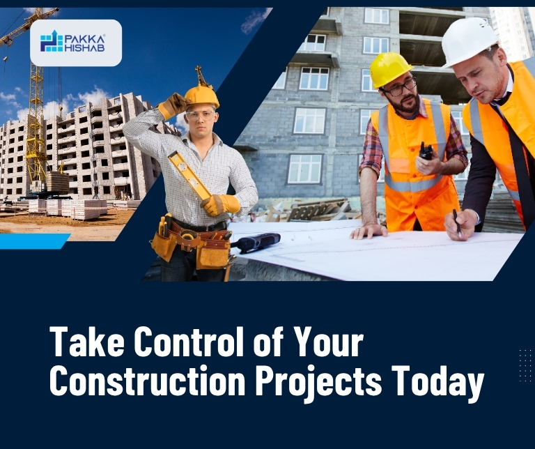 construction project management software dashboard PakkaHishab