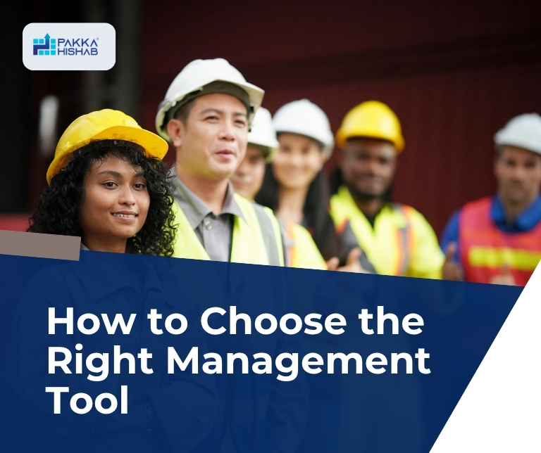 PakkaHishab construction software management dashboard