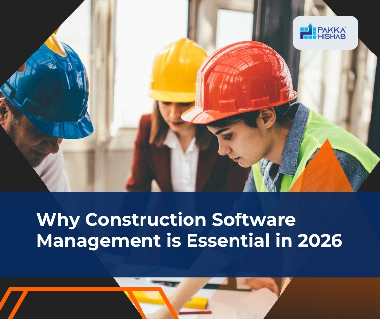 PakkaHishab construction software management dashboard